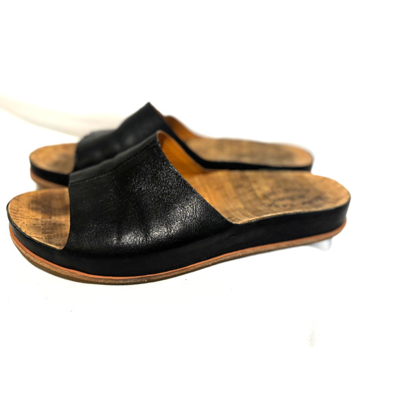 Kork Ease Tutsi Slide Sandals Womens Sz 11 M Black Leather Slip On Comfort - Picture 1 of 9